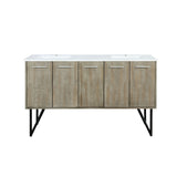 Lancy 60 in. Rustic Acacia  Freestanding Bathroom Vanity with White Quartz Top, and White Square Sink