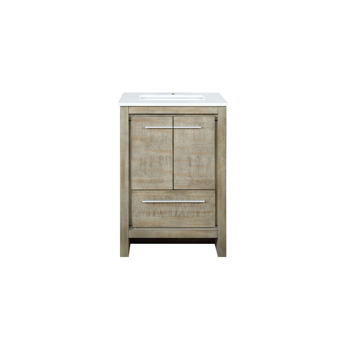 Lafarre 24 in. Rustic Acacia  Freestanding Bathroom Vanity with White Quartz Top, and White Square Sink