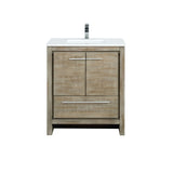 Lafarre 30 in. Rustic Acacia  Freestanding Bathroom Vanity with White Quartz Top, White Square Sink, and Monte Chrome Faucet Set