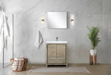 Lafarre 30 in. Rustic Acacia  Freestanding Bathroom Vanity with White Quartz Top, White Square Sink, and Monte Chrome Faucet Set