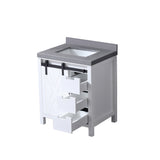 Marsyas 30 in. Freestanding Bathroom Vanity with White Quartz top, White Square Sink