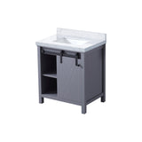 Marsyas 30 in. Freestanding Bathroom Vanity with White Quartz top, White Square Sink