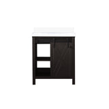 Marsyas 30 in. Freestanding Bathroom Vanity with White Quartz top, White Square Sink