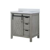 Marsyas 30 in. Freestanding Bathroom Vanity with White Quartz top, White Square Sink