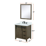 Marsyas 30 in. Freestanding Bathroom Vanity with White Quartz top, White Square Sink