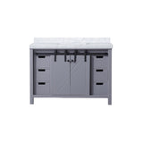Marsyas 48 in. Freestanding Bathroom Vanity with White Quartz top, White Square Sink