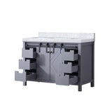 Marsyas 48 in. Freestanding Bathroom Vanity with White Quartz top, White Square Sink