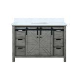 Marsyas 48 in. Freestanding Bathroom Vanity with White Quartz top, White Square Sink