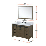 Marsyas 48 in. Freestanding Bathroom Vanity with White Quartz top, White Square Sink