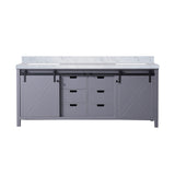 Marsyas 80 in. Freestanding Bathroom Vanity with White Quartz top, White Square Sink