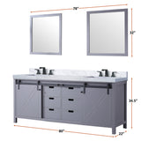 Marsyas 80 in. Freestanding Bathroom Vanity with White Quartz top, White Square Sink