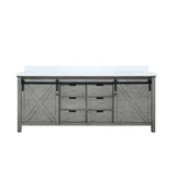 Marsyas 80 in. Freestanding Bathroom Vanity with White Quartz top, White Square Sink