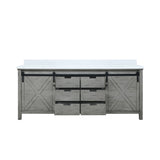 Marsyas 80 in. Freestanding Bathroom Vanity with White Quartz top, White Square Sink