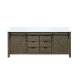 Marsyas 80 in. Freestanding Bathroom Vanity with White Quartz top, White Square Sink