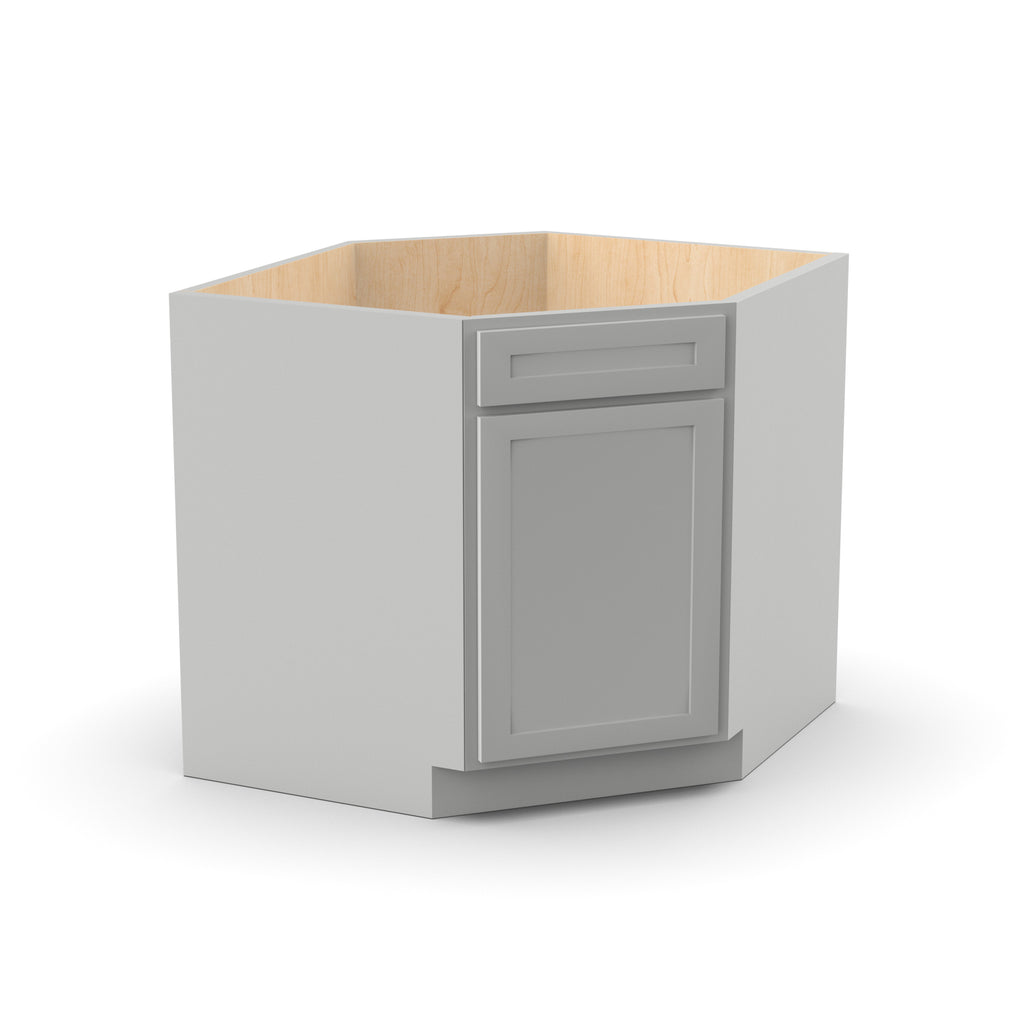 Liberty Shaker Ashen - 36 Inch Diagnonal Corner Sink Base Cabinet - 36