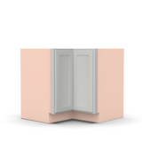 Liberty Shaker Ashen - 33 Inch Lazy Susan Base Cabinet - 33" Width x 34.5" Height x 24" Depth