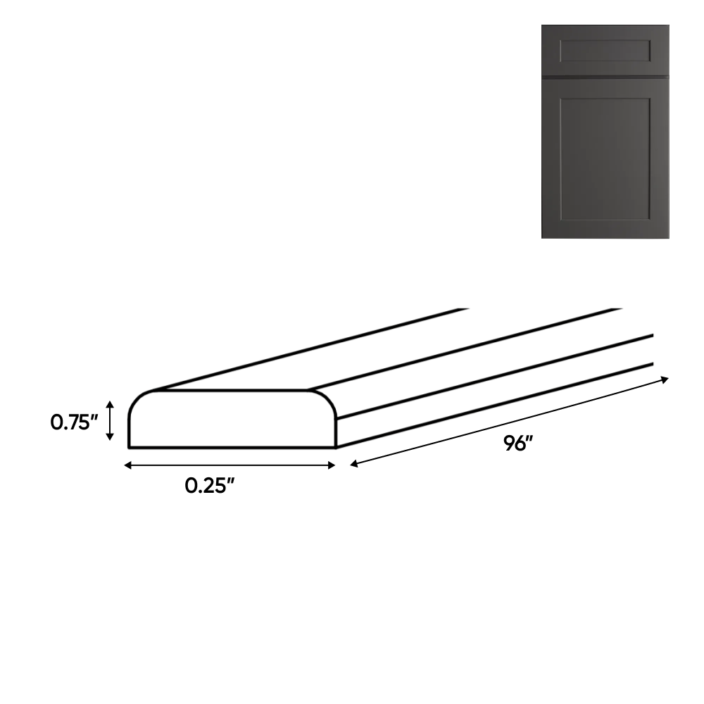 Liberty Shaker Grey - Batten Molding - 0.25 Inch Trims Accessories - .25" Width x .75" Height x 96" Depth