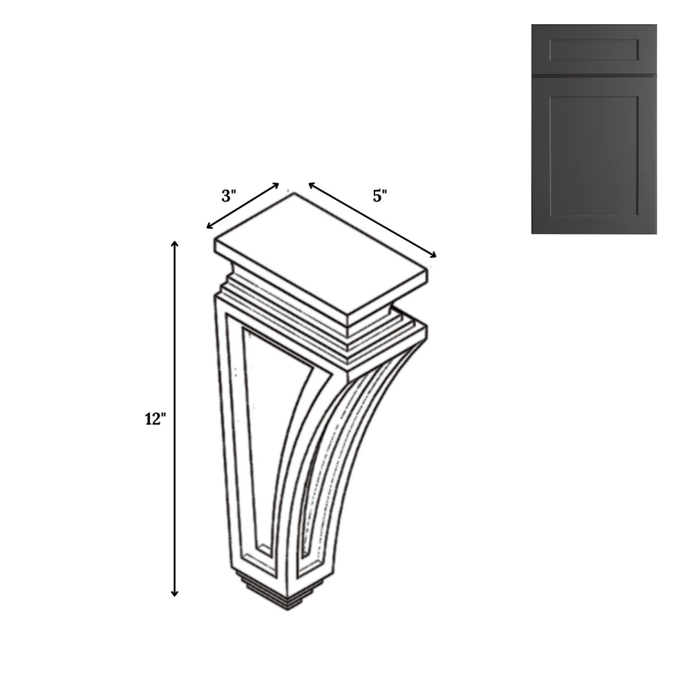 Liberty Shaker Grey - 3 Inch Structural Accessories - 3" Width x 12" Height x 5" Depth