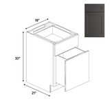 Liberty Shaker Grey - 18 Inch File Drawer Base Cabinet - 18" Width x 30" Height x 21" Depth