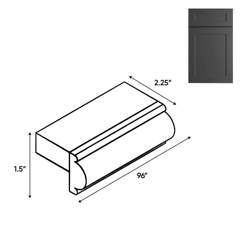 Liberty Shaker Grey - 2.25 Inch Trims Accessories - 2.25" Width x 1.5" Height x 96" Depth