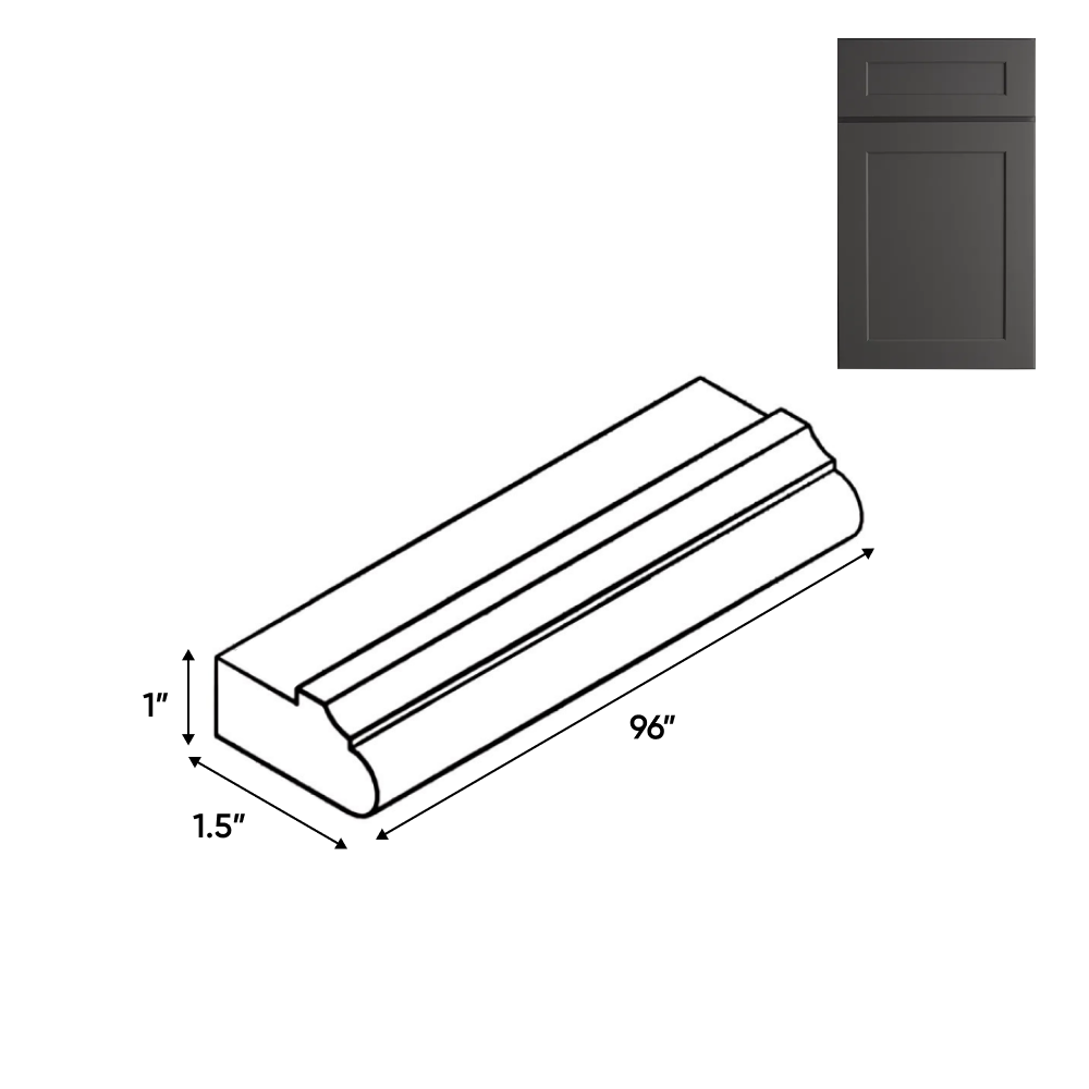 Liberty Shaker Grey - 1.5 Inch Trims Accessories - 1.5" Width x 1" Height x 96" Depth