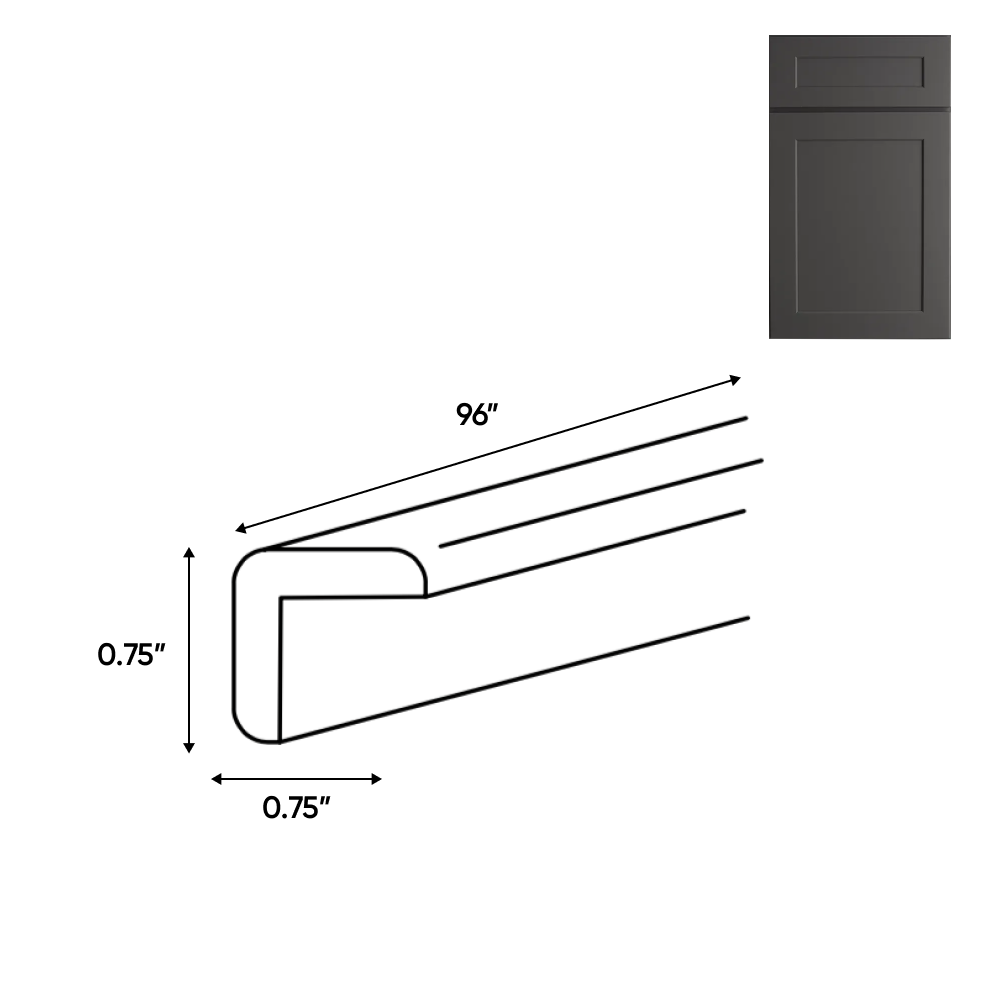 Liberty Shaker Grey - 0.75 Inch Trims Accessories - .75" Width x .75" Height x 96" Depth