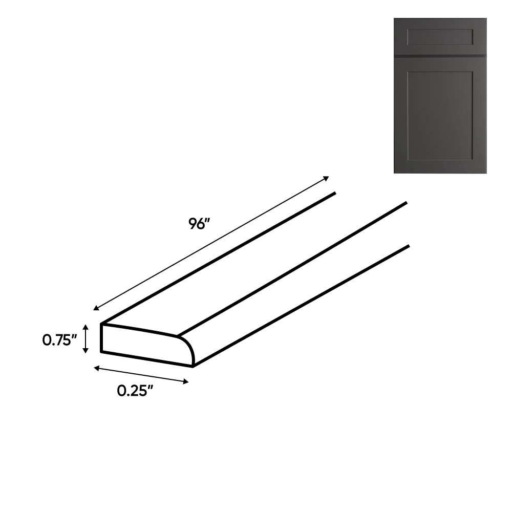 Liberty Shaker Grey - Scribe Molding - 0.25 Inch Trims Accessories - .25" Width x .75" Height x 96" Depth