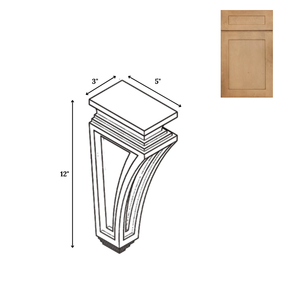 Liberty Shaker Karamel - 3 Inch Structural Accessories - 3" Width x 12" Height x 5" Depth