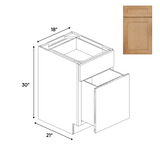 Liberty Shaker Karamel - 18 Inch File Drawer Base Cabinet - 18" Width x 30" Height x 21" Depth