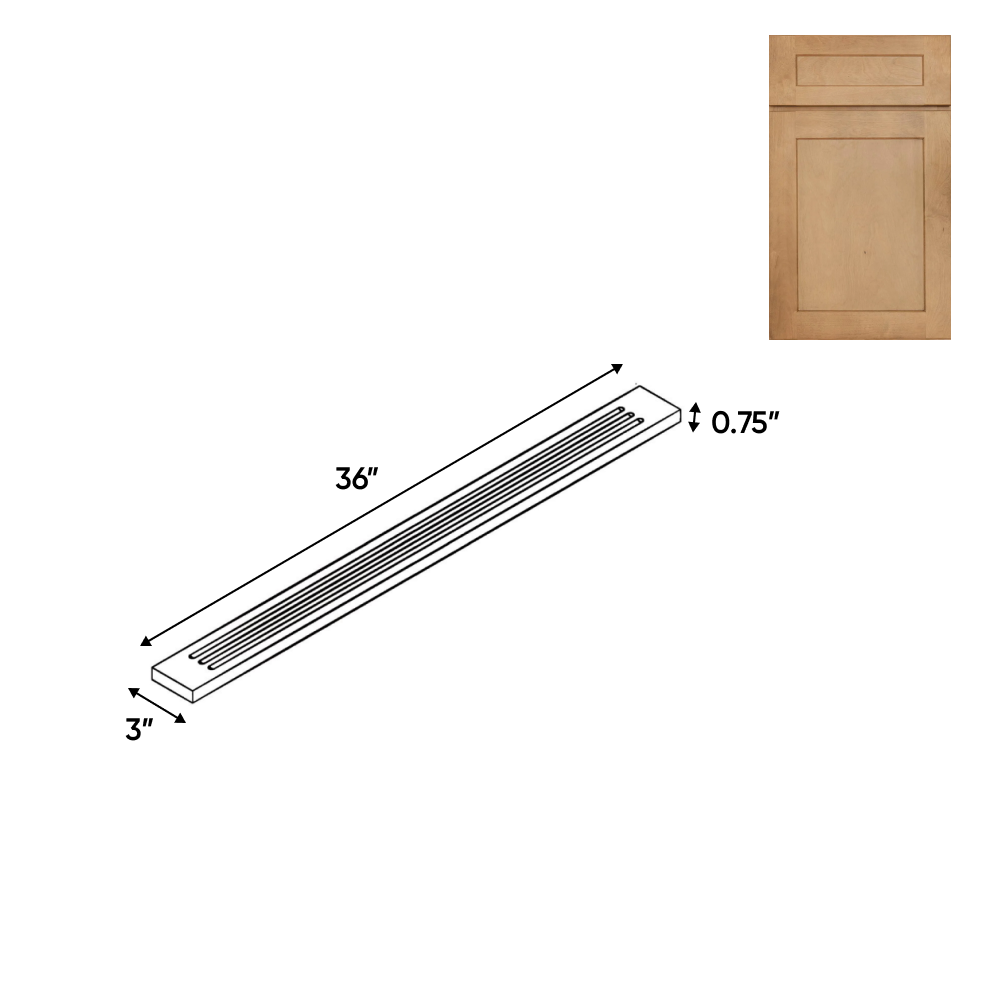 Liberty Shaker Karamel - 3 Inch Flutted Wall Fillers Accessories - 3" Width x 36" Height x .75" Depth