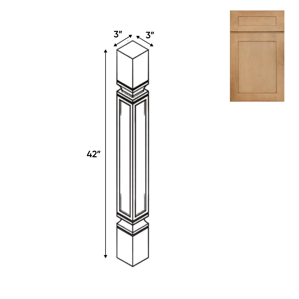 Liberty Shaker Karamel - 3 Inch Structural Accessories - 3" Width x 42" Height x 3" Depth