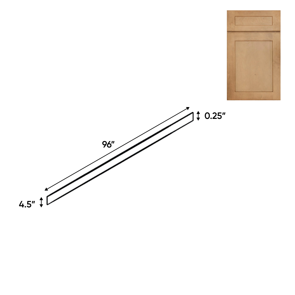Liberty Shaker Karamel - 96 Inch Toe Kick Accessories - 96" Width x 4.5" Height x 0.25" Depth