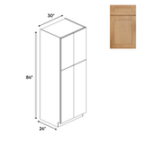 Liberty Shaker Karamel - 30 Inch Double Door Pantry Tall Cabinet - 30" Width x 84" Height x 24" Depth