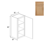 Liberty Shaker Karamel - 12 Inch Height Single Door Wall Cabinet - 12" Width x 30" Height x 12" Depth