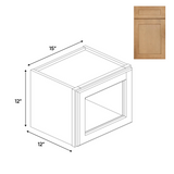 Liberty Shaker Karamel - 15 Inch Single Glass Door Wall Cabinet - 15" Width x 12" Height x 12" Depth