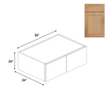 Liberty Shaker Karamel - 36 Inch Deep Double Door Wall Cabinet - 36" Width x 24" Height x 24" Depth