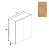 Liberty Shaker Karamel - 36 Inch Height Double Door Wall Cabinet - 36" Width x 36" Height x 12" Depth