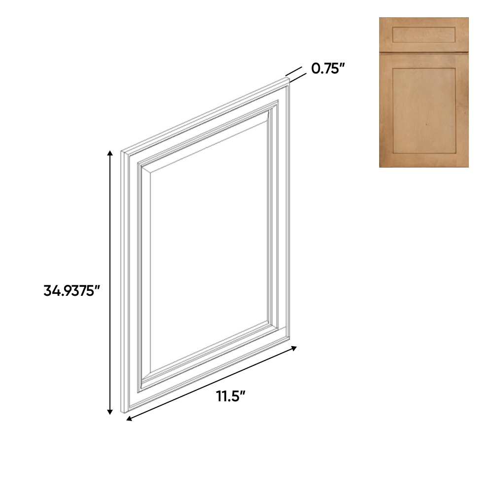 Liberty Shaker Karamel - 11.5 Inch Decorative End Panel Doors Accessories - 11.5" Width x 34.9375" Height x .75" Depth