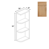 Liberty Shaker Karamel - 30 Inch Wall Open Shelf Wall Cabinet - 06" Width x 30" Height x 12" Depth