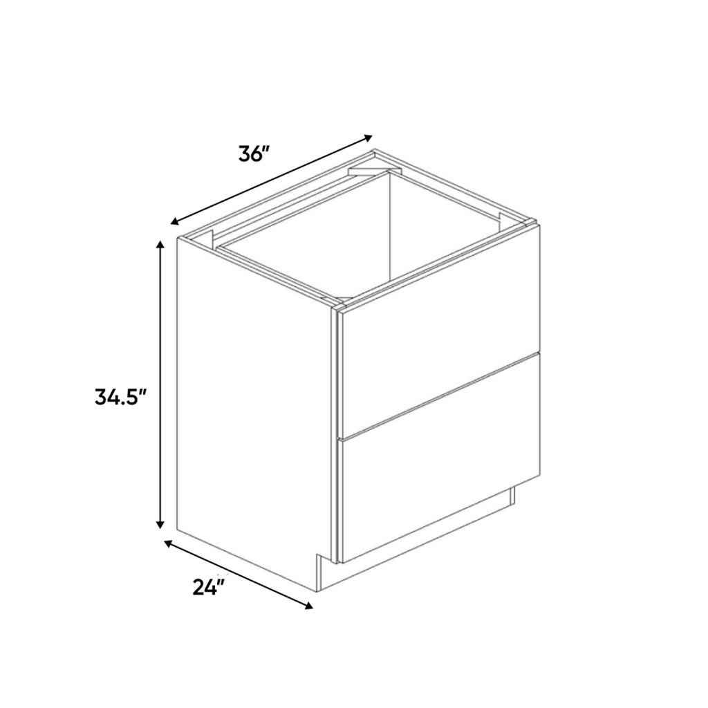 Liberty Shaker Rift - 36 Inch Double Drawer Base Cabinet - 36
