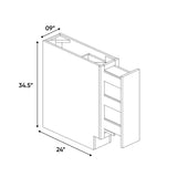 Avalon Ashen - 9 Inch Spice Rack Base Cabinet - 09" Width x 34.5" Height x 24" Depth