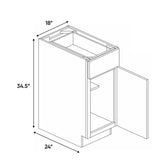 Arlington Oatmeal - 18 Inch Single Door Base Cabinet - 18" Width x 34.5" Height x 24" Depth