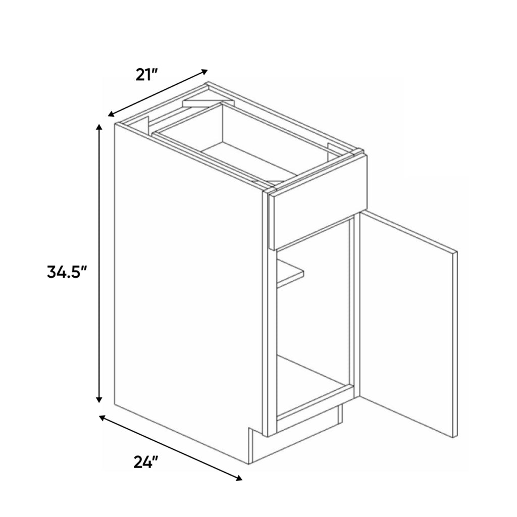 Belmont Grey - 21 Inch Single Door Base Cabinet - 21