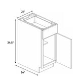 Arlington Oatmeal - 21 Inch Single Door Base Cabinet - 21" Width x 34.5" Height x 24" Depth