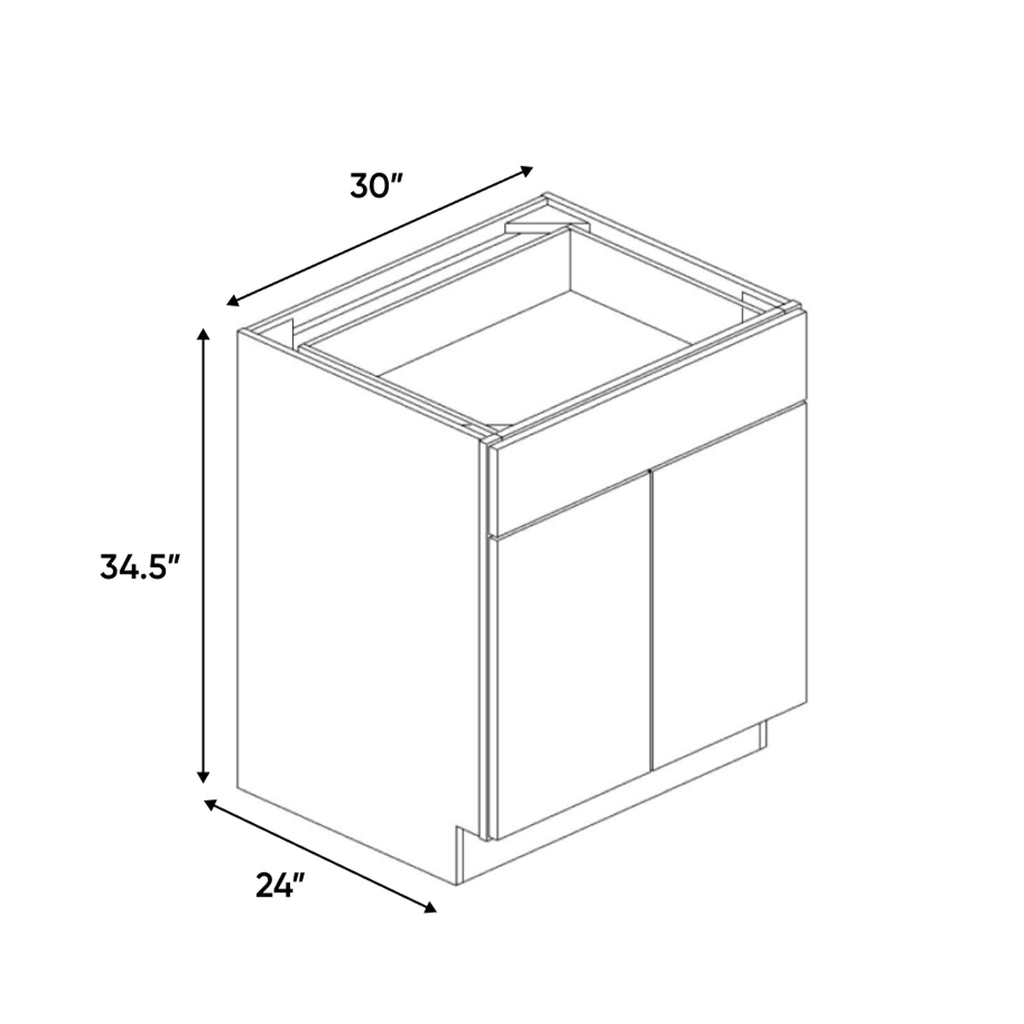 Belmont Grey - 30 Inch Double Door Base Cabinet - 30