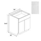 Liberty Shaker White - 30 Inch Double Door Base Cabinet - 30" Width x 34.5" Height x 24" Depth