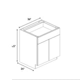 Arlington Oatmeal - 33 Inch Full Height Double Door Base Cabinet - 33" Width x 34.5" Height x 24" Depth