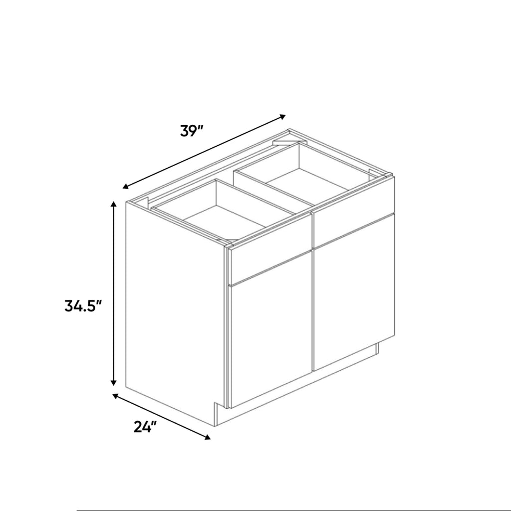 Belmont Grey - 39 Inch Double Door Base Cabinet - 39