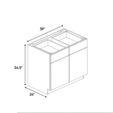 Arlington Oatmeal - 39 Inch Double Door Base Cabinet - 39" Width x 34.5" Height x 24" Depth
