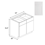 Liberty Shaker White - 42 Inch Double Door Base Cabinet - 42" Width x 34.5" Height x 24" Depth
